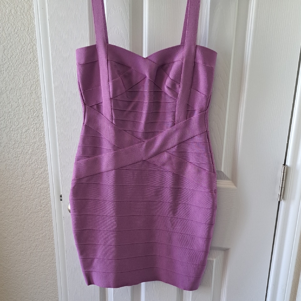 Elegant Purple Bandage Dress